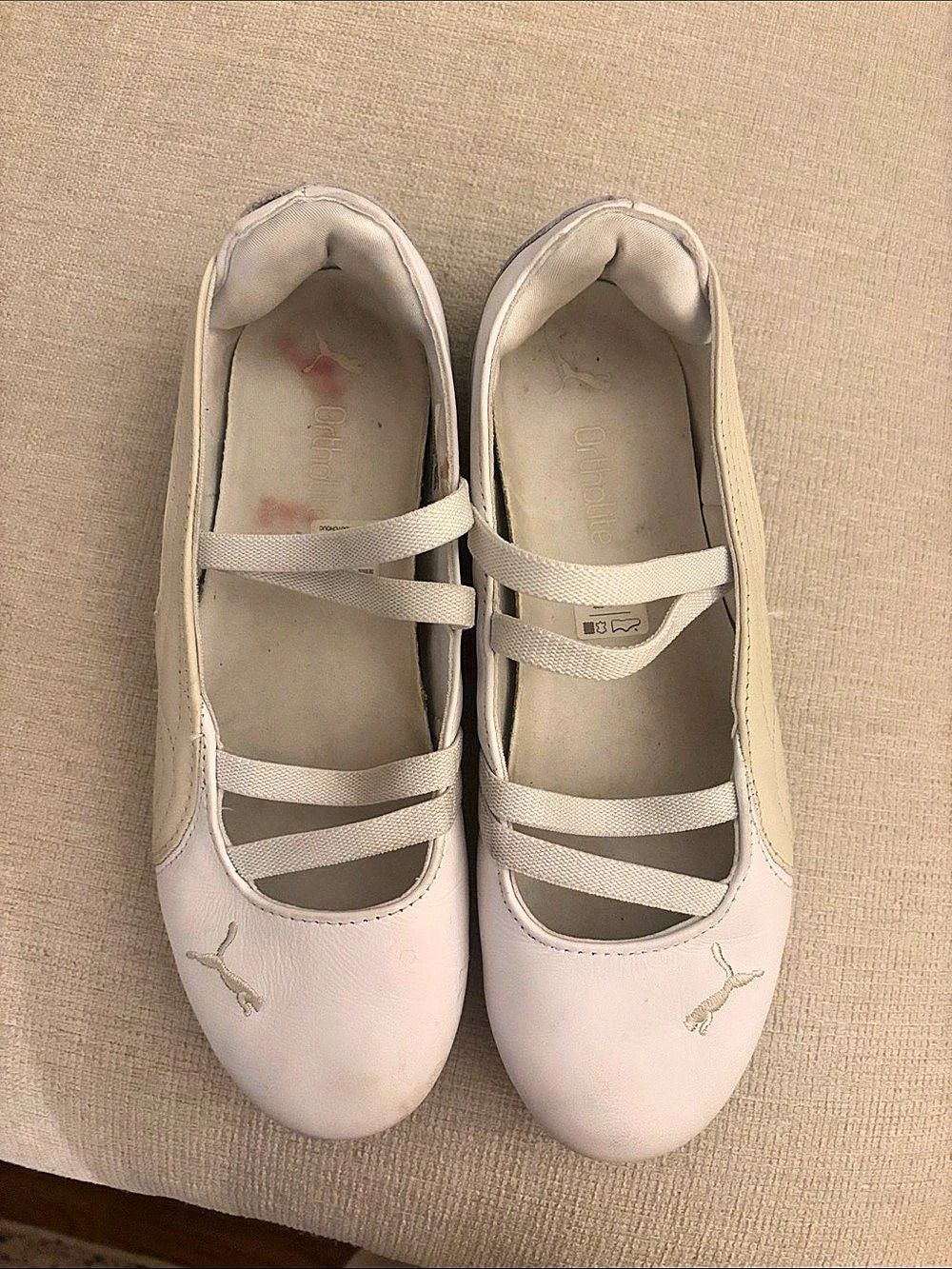 Puma White Mary Jane Flats